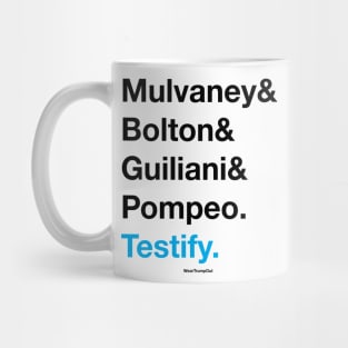 "Testify" - Black/Blue text Mug